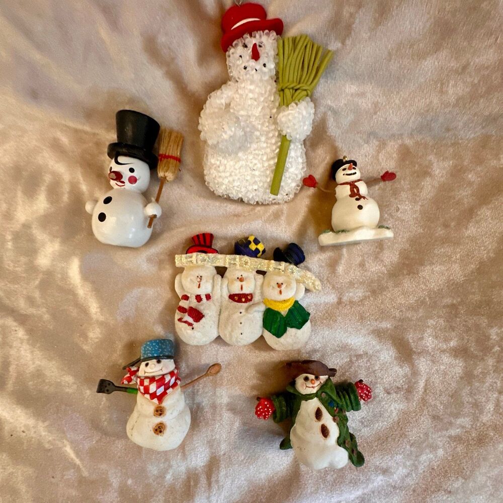 Vintage Snowman Christmas Ornament Lot